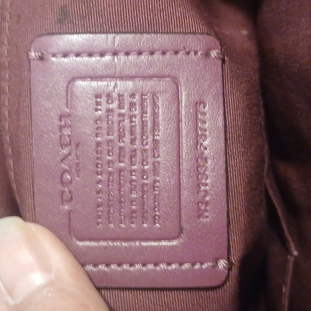Coach Purple Pebble Leather Ava Chain Tote - Picture 8 of 16